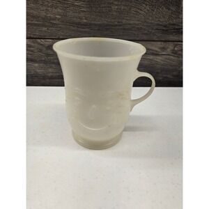 Vintage Kool-Aid Man Plastic Mug White Frosted Smiley Face Collectible Cup‎